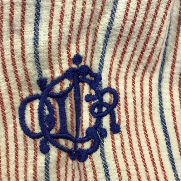 Vintage Christian Dior Red\White\Blue Pin Stripe Night Gown (+COA) size large - Picture 4 of 7